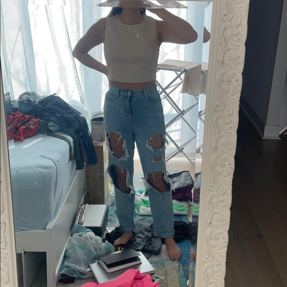 Suede Tan Crop Top